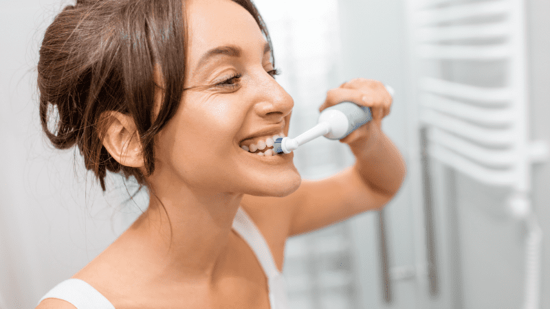 brushing teeth oral hygiene electric toothbrush