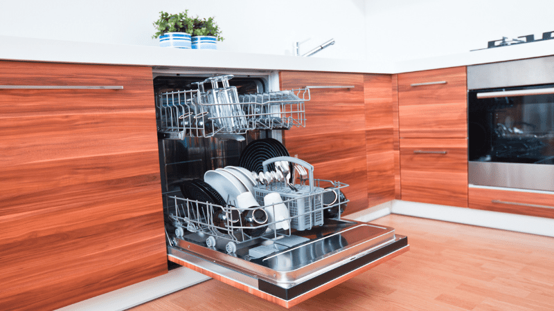 modern built in dishwasher