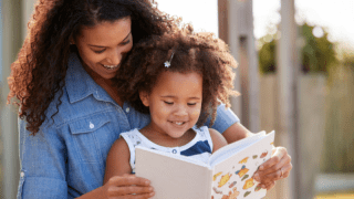 family reading kids children books